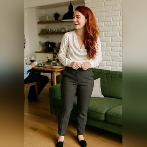 Calvin Klein Gray Straight Leg Dress Pants Size 8